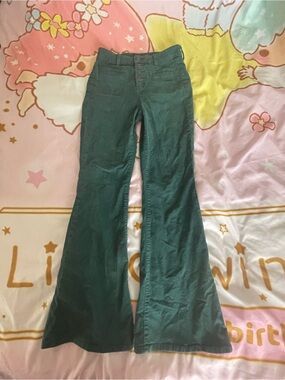 American Eagle Outfitters Teal Corduroy Wide Flare Pants